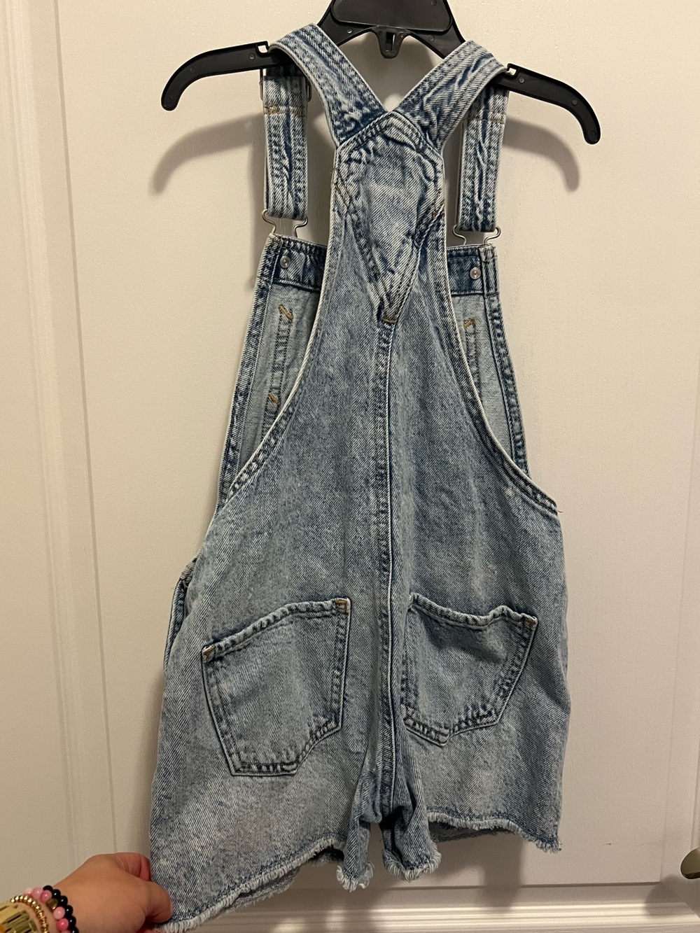 GAP Kids Light Wash Denim Short Overalls - Picture 3 of 3